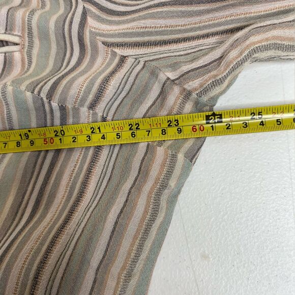 Kut From The Kloth Jasmine Stripe Gauze Shirt Roll Tab Long Sleeve Women XL FLAW - Picture 11 of 13